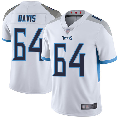 Tennessee Titans Limited White Men Nate Davis Road Jersey NFL Football 64 Vapor Untouchable